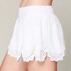 Free People white lace shorts